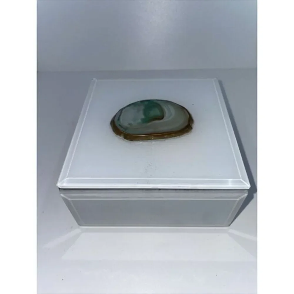 JT ROSE ACRYLIC GLASS JEWELRY BOX Trinket‎ 4.5x4.5x2